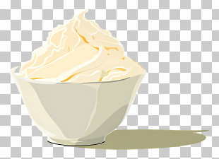Greek Yogurt - Bowl Of Whipped Cream Illustration PNG
