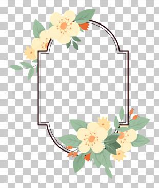 Floral Frame - Floral Frame With Yellow Flowers PNG