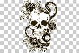 Decal Snake Skull Calavera Rose PNG