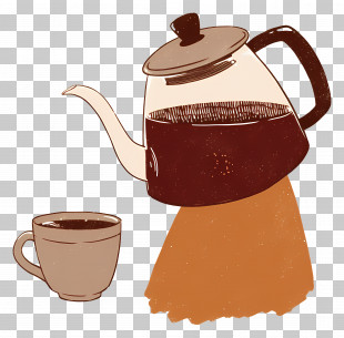 Coffee Pot - Coffee Pot With Cup PNG