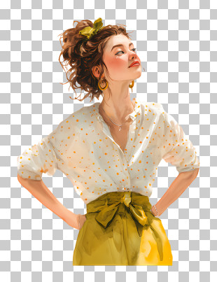 Stylish Fashion Woman Illustration PNG