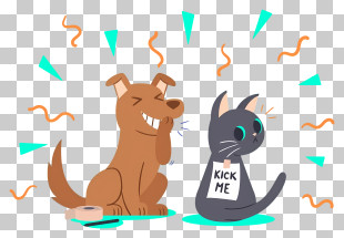 Dog And Cat - Dog Pranking Cat PNG