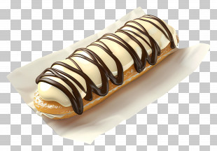 Eclair - Chocolate Drizzled Ã‰clair PNG