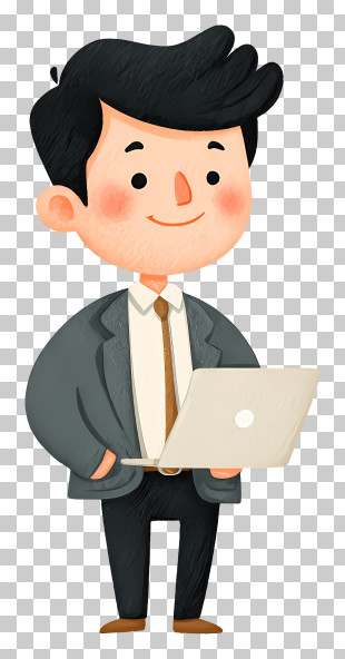 Smiling Businessman With Laptop PNG