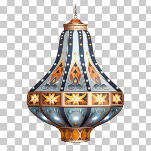 Islamic Lantern - Colorful Ornamental Lantern With Intricate Designs PNG