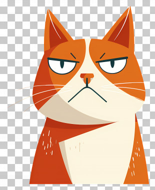 Cat Cartoon - Angry Cartoon Orange Cat Illustration PNG