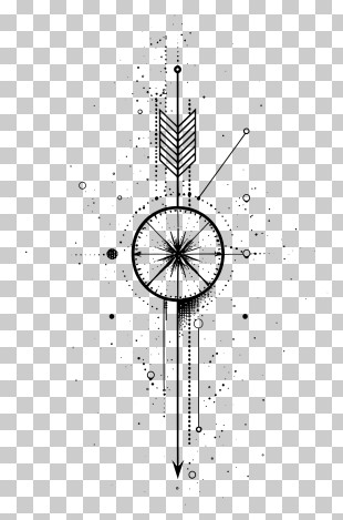 Dotted Arrow - Abstract Geometric Arrow Design PNG