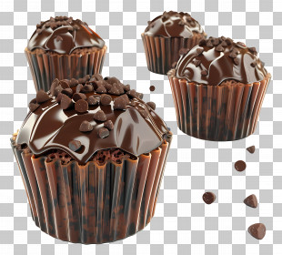 Chocolate Muffins - Delicious Chocolate Muffins With Chips PNG