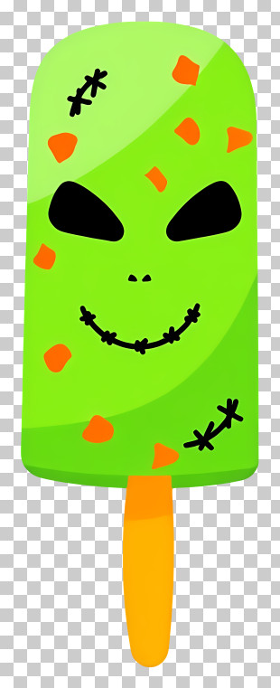 Halloween Ice Cream - Green Monster Popsicle PNG