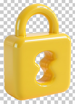 Lock - Yellow Padlock PNG