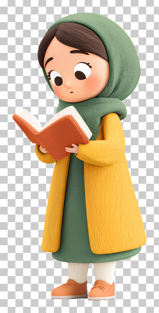 Muslim Girl Reading Book - Girl Reading A Book PNG