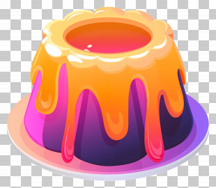 Jelly Cake - Colorful Jelly Dessert On A Plate PNG