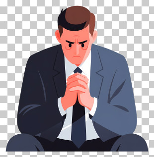 Serious Businessman Deep In Thought PNG