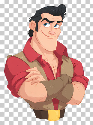 Disney Gaston - Confident Cartoon Man PNG