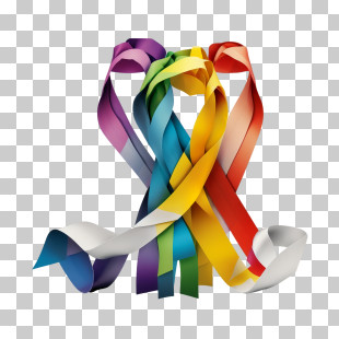 Ribbon - Colorful Intertwined Ribbons PNG