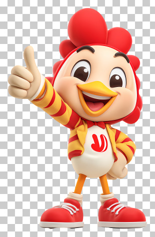 Jollibee Mascot - Cheerful Cartoon Chicken Character PNG