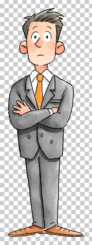 Watercolor Businessman With Orange Tie PNG