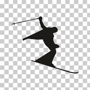 Skiing Silhouette Wall Decal PNG, Clipart, Alpine Skiing, Angle, Black ...