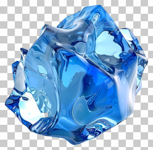 Blue Ice - Abstract Blue Ice Crystal Design PNG