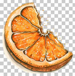 Gingerbread Cookie - Orange Slice Illustration PNG