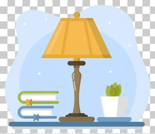 Desk - Table Lamp With Books For Study PNG