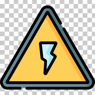 Electrical Warning - Yellow Electric Hazard Warning Triangle Icon PNG
