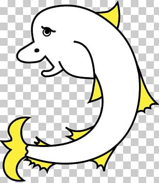 White Line Art Cartoon Marine Mammal PNG