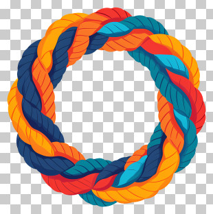 Rope Circle - Colorful Braided Rope In Circular Design PNG