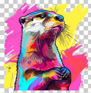Otter - Vibrant Otter Illustration PNG