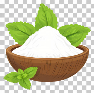 Stevia Leaf - Bowl Of Fresh Powdered Sugar PNG