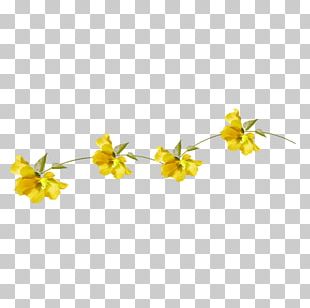 Petal Flower Garland Floral Design Green PNG