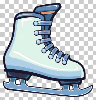Ice Skates - Blue Ice Skate For Winter Sports PNG