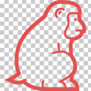 Monkey - Simple Monkey Outline PNG