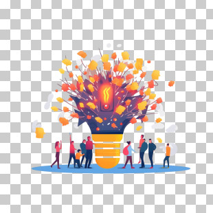 Creative Ideas
 - Creative Light Bulb Illustration With People PNG