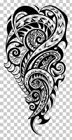 Maori Tattoo - Complex Tribal Pattern Design PNG