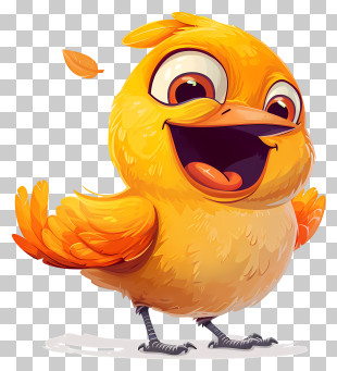 Bird Day - Happy Yellow Chick Cartoon Design PNG