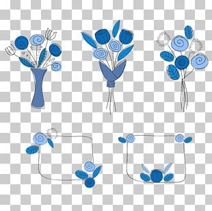 Flower Bouquet Blue PNG