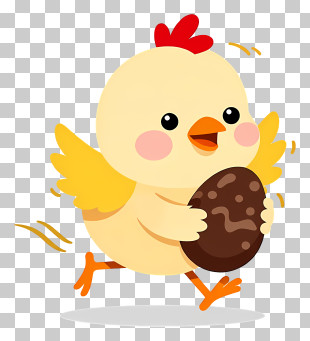Adorable Chick Running With Egg PNG