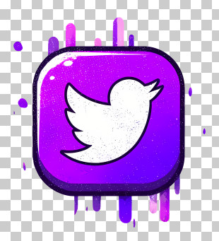 Purple Logo - Purple Twitter Icon With Artistic Design PNG