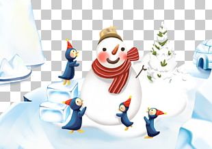 Christmas Snowman Illustration PNG