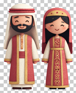 Jordania Couple - Smiling Traditional Couple PNG