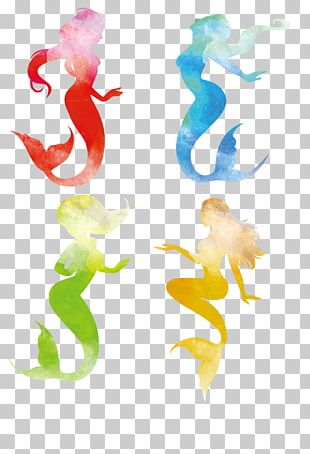 Mermaid Silhouette Illustration PNG