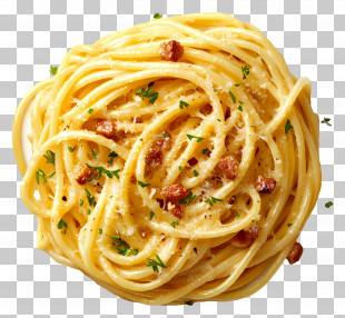 Carbonara Pasta - Spaghetti Carbonara With Garnishes PNG