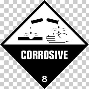 HAZMAT Class 8 Corrosive Substances Dangerous Goods Label Sticker PNG ...