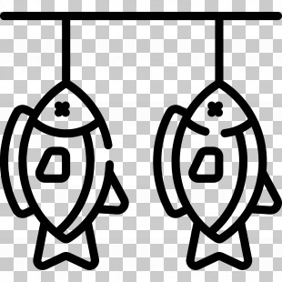 Sea Food - Hanging Fish Minimalist Illustration Drawing PNG