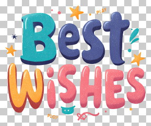 Colorful Best Wishes Greeting PNG