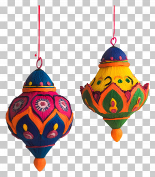 Paper Mache - Colorful Hanging Lanterns PNG