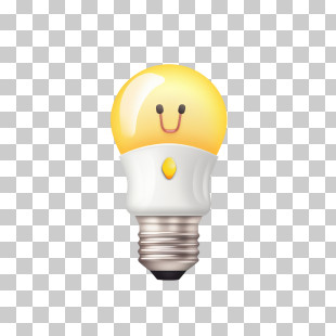 Light Bulb - Happy Smiling Light Bulb Illustration PNG