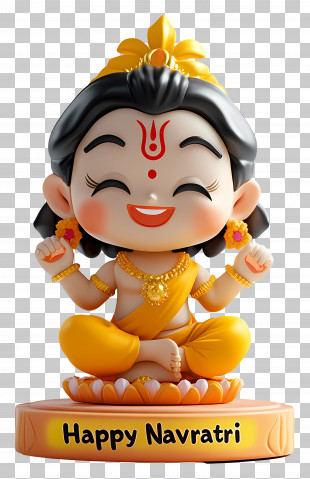 Happy Navratri - Happy Navratri Smiling Figure PNG