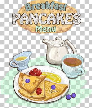 Tea Coffee Breakfast Pancake Croissant PNG